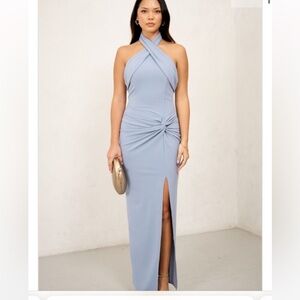 TFNC Simmie Dusty Blue Maxi Dress size 14